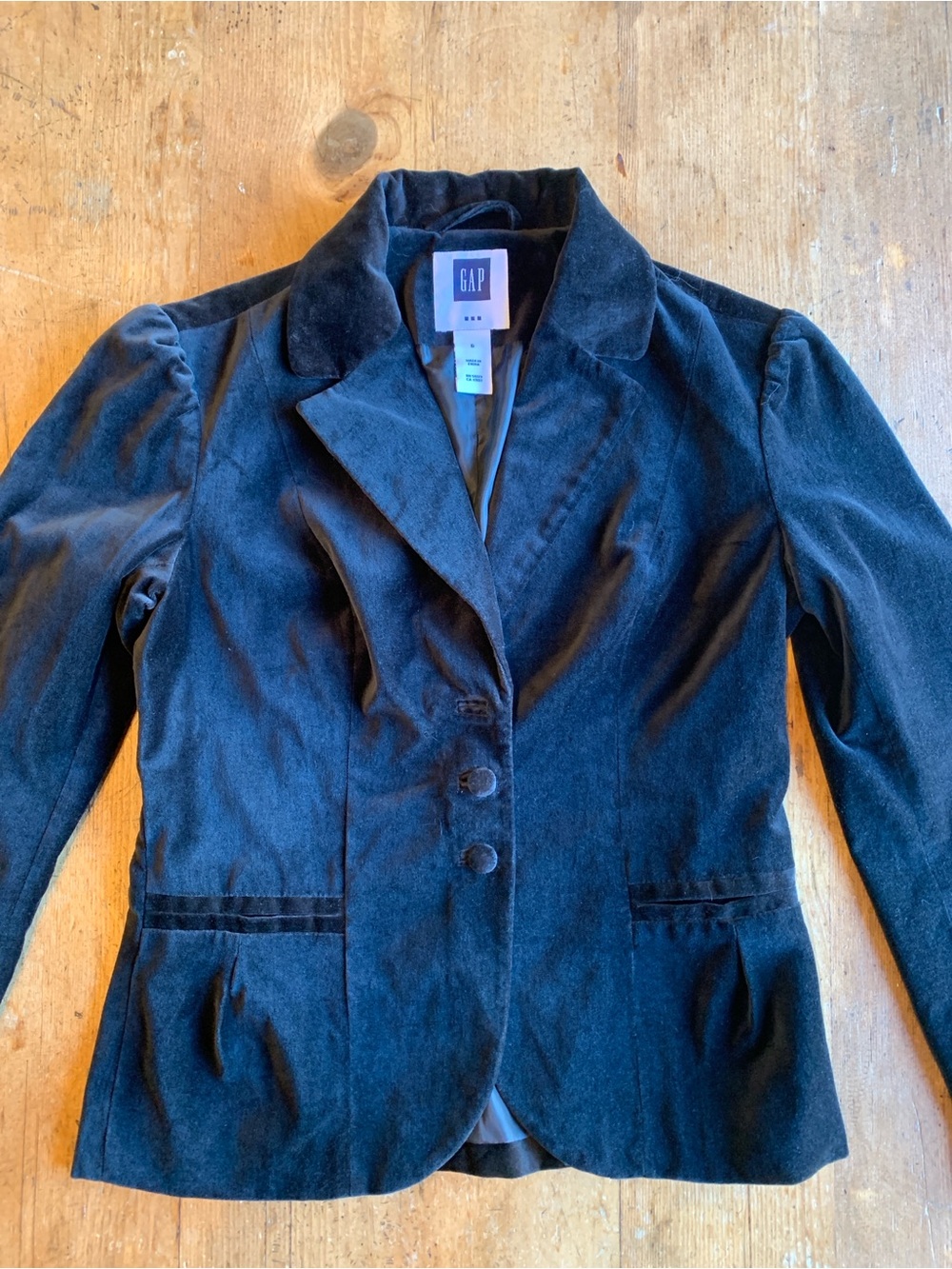 GAP Black Velvet Tailored Blazer Jacket
